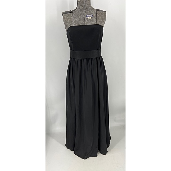 White by Vera Wang black sleeveless side slit gown 12